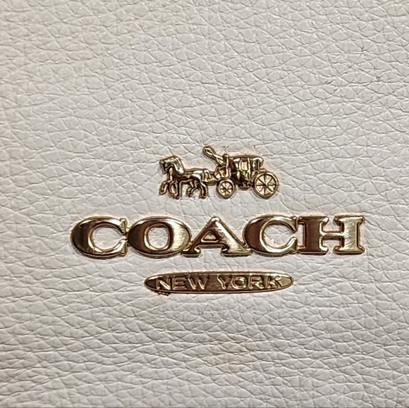 Coach Cream Shoulder Bag with Gold Accents - Picture 11 of 16